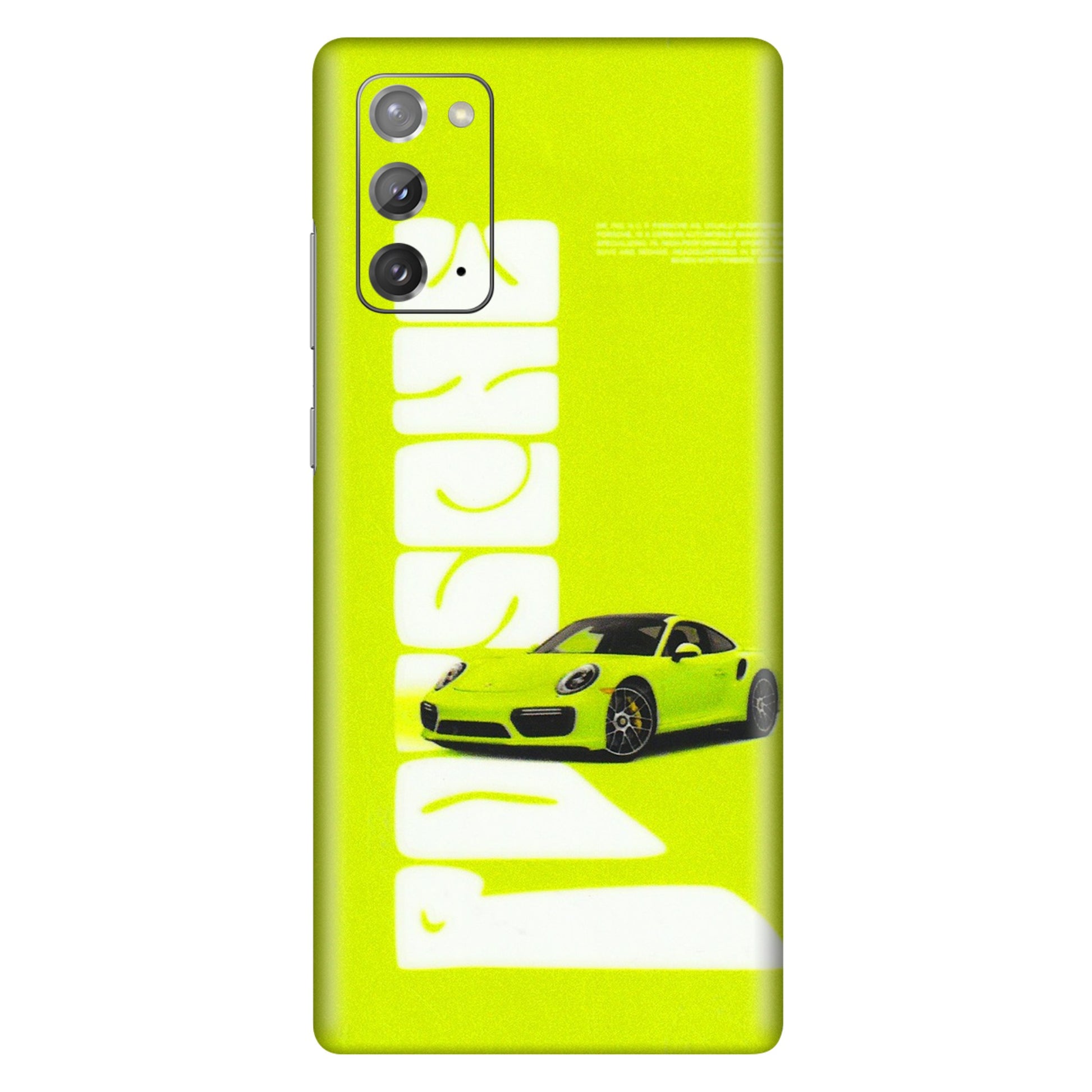 Samsung M/F/Note/Flip and C Phone Skins (All Models) - Lime Green Porche - 3D Embossed Finish (L-30) Samsung Galaxy Note 20