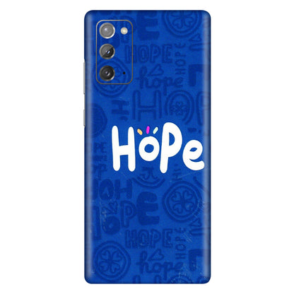 Samsung M/F/Note/Flip and C Phone Skins (All Models) - Hope Doodles Blue - 3D Embossed Finish (L-43) Samsung Galaxy Note 20