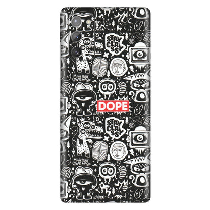 Samsung M/F/Note/Flip and C Phone Skins (All Models) - Dope Stay Classy Black Doodles - Matte Finish (M-126) Samsung Galaxy Note 20