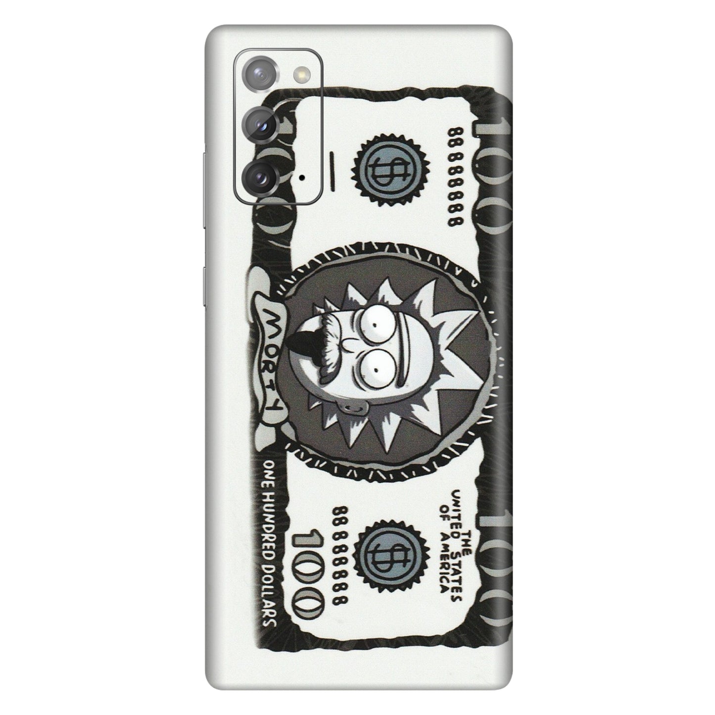 Samsung M/F/Note/Flip and C Phone Skins (All Models) - Rick And Morty Hundred Dollar Anime - Matte Finish (M-161) Samsung Galaxy Note 20
