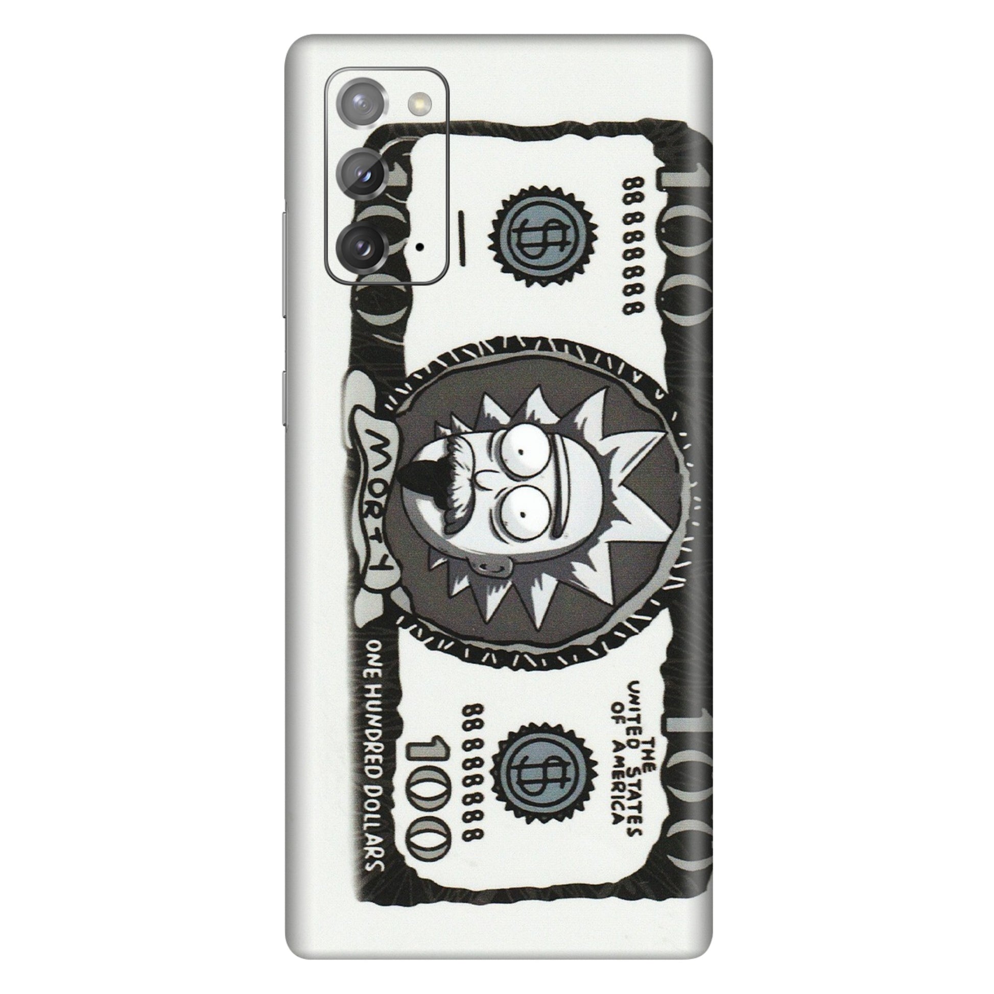 Samsung M/F/Note/Flip and C Phone Skins (All Models) - Rick And Morty Hundred Dollar Anime - Matte Finish (M-161) Samsung Galaxy Note 20