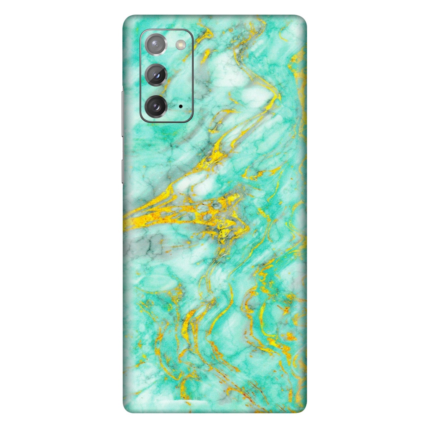 Samsung M/F/Note/Flip and C Phone Skins (All Models) - Green And Gold Marble Feel - Matte Finish (M-16) Samsung Galaxy Note 20