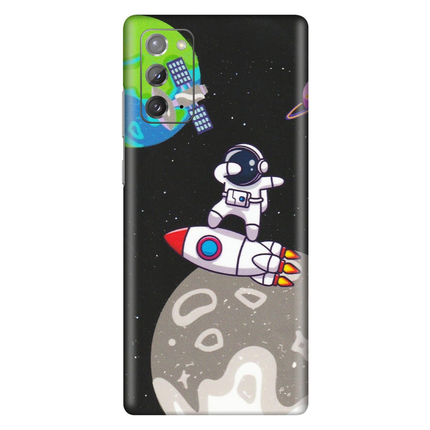 Samsung M/F/Note/Flip and C Phone Skins (All Models) - Astronaut Vibing Toon Running - Matte Finish (M-39) Samsung Galaxy Note 20