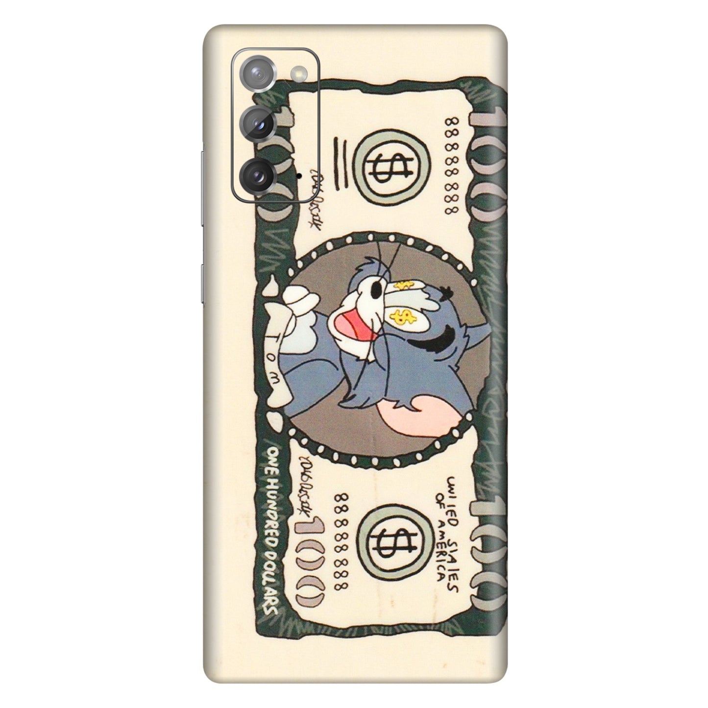 Samsung M/F/Note/Flip and C Phone Skins (All Models) - One Hundred Dollar Tom - Transparent Finish (T-16) Samsung Galaxy Note 20
