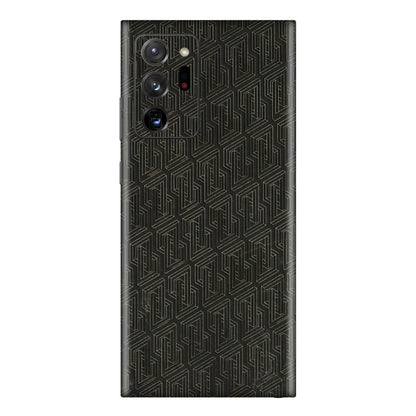 Samsung M/F/Note/Flip and C Phone Skins (All Models) - Black Abstract Pattern - 3D Embossed Finish (L-117) Samsung Galaxy Note 20 Ultra