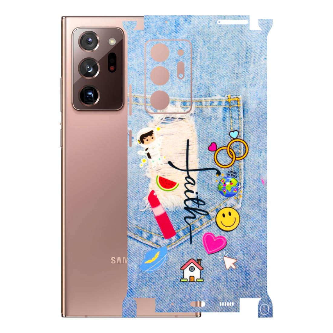 Samsung M/F/Note/Flip and C Phone Skins (All Models) - Denim Jeans Pocket - 3D Embossed Finish (L-134) Samsung Galaxy Note 20 Ultra