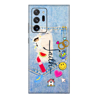 Samsung M/F/Note/Flip and C Phone Skins (All Models) - Denim Jeans Pocket - 3D Embossed Finish (L-134) Samsung Galaxy Note 20 Ultra