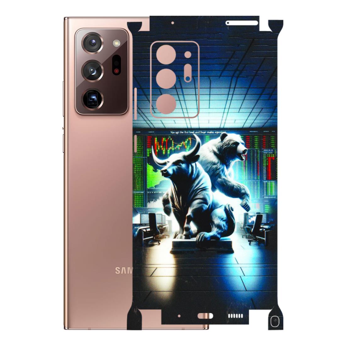 Samsung M/F/Note/Flip and C Phone Skins (All Models) - Stock Market Sensex Bear vs Bulls - 3D Embossed Finish (L-15) Samsung Galaxy Note 20 Ultra