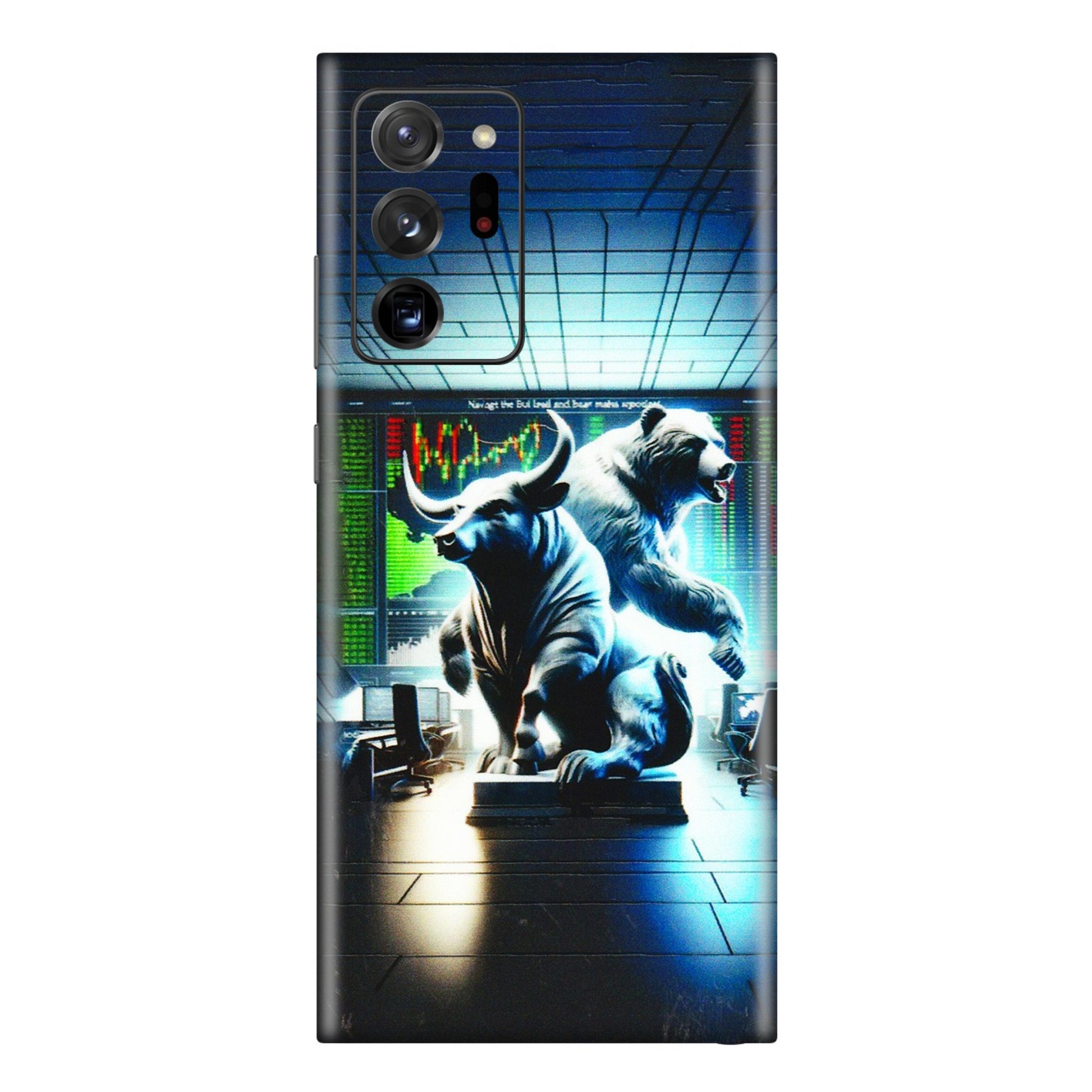 Samsung M/F/Note/Flip and C Phone Skins (All Models) - Stock Market Sensex Bear vs Bulls - 3D Embossed Finish (L-15) Samsung Galaxy Note 20 Ultra