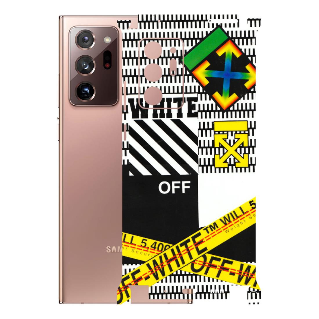 Samsung M/F/Note/Flip and C Phone Skins (All Models) - White Off Abstract - 3D Embossed Finish (L-172) Samsung Galaxy Note 20 Ultra