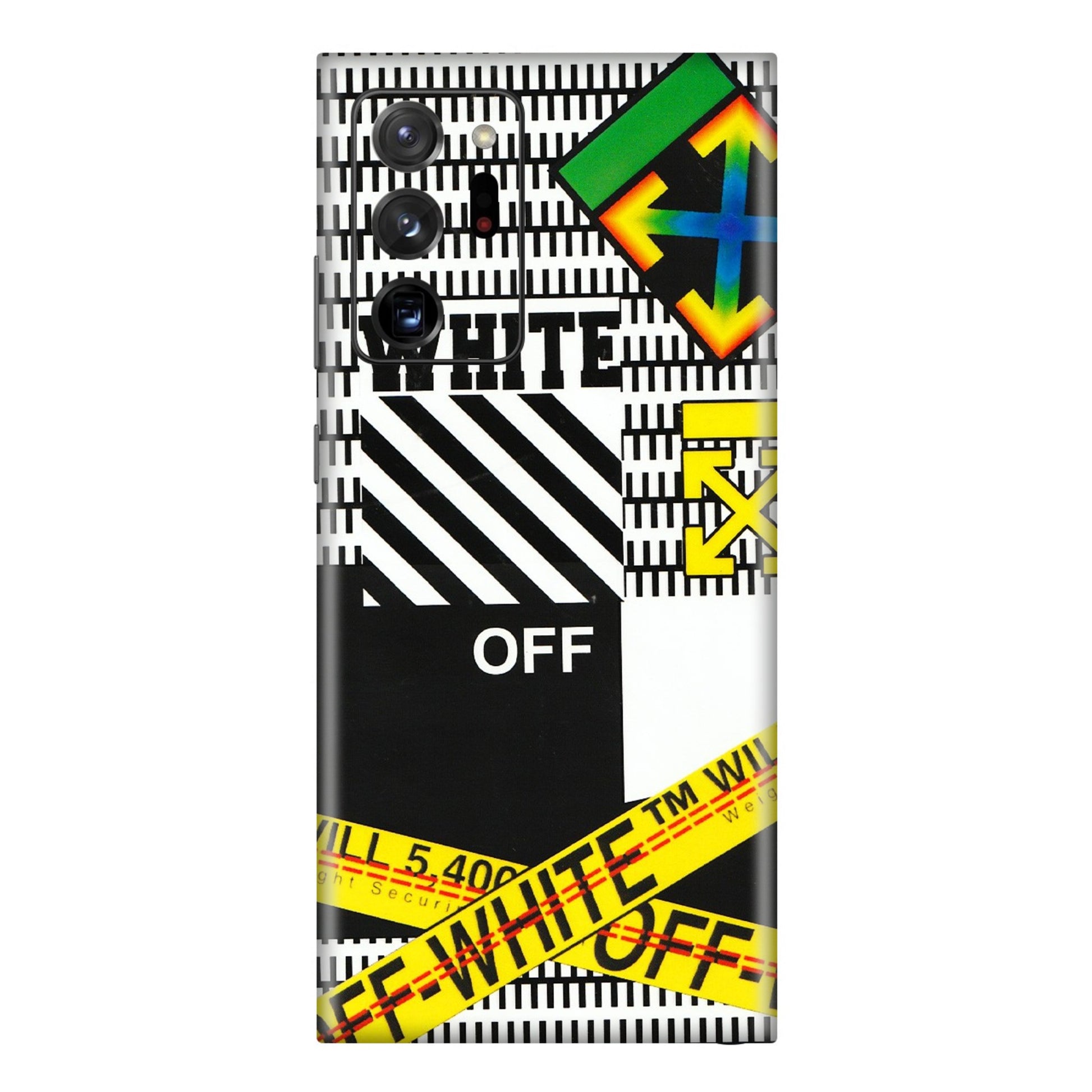 Samsung M/F/Note/Flip and C Phone Skins (All Models) - White Off Abstract - 3D Embossed Finish (L-172) Samsung Galaxy Note 20 Ultra