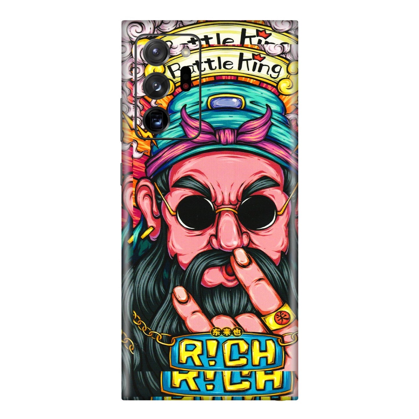Samsung M/F/Note/Flip and C Phone Skins (All Models) - Battle King Dude Face - 3D Embossed Finish (L-178) Samsung Galaxy Note 20 Ultra