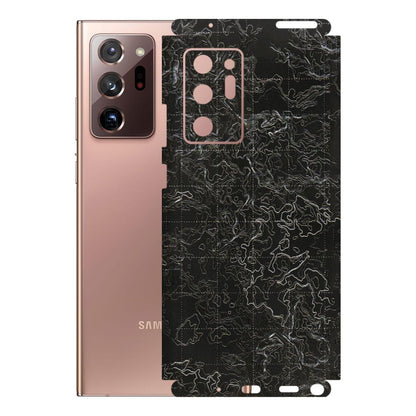 Samsung M/F/Note/Flip and C Phone Skins (All Models) - Black map Texture - 3D Embossed Finish (L-201) Samsung Galaxy Note 20 Ultra