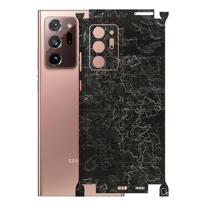 Samsung M/F/Note/Flip and C Phone Skins (All Models) - Black map Texture - 3D Embossed Finish (L-201) Samsung Galaxy Note 20 Ultra
