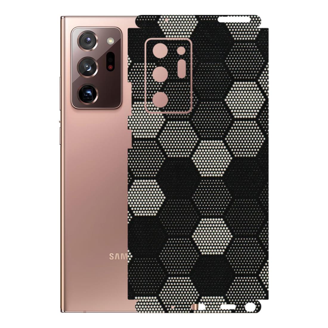 Samsung M/F/Note/Flip and C Phone Skins (All Models) - Black & White Dotted Honeycomb Texture - 3D Embossed Finish (L-202) Samsung Galaxy Note 20 Ultra