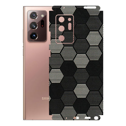 Samsung M/F/Note/Flip and C Phone Skins (All Models) - Black & White Dotted Honeycomb Texture - 3D Embossed Finish (L-202) Samsung Galaxy Note 20 Ultra