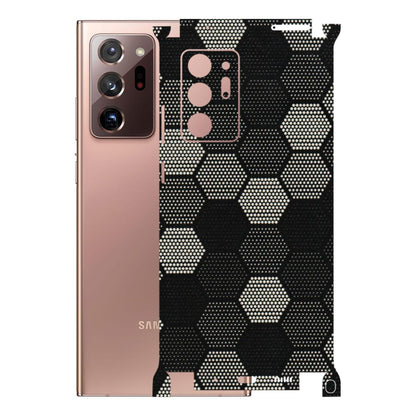 Samsung M/F/Note/Flip and C Phone Skins (All Models) - Black & White Dotted Honeycomb Texture - 3D Embossed Finish (L-202) Samsung Galaxy Note 20 Ultra