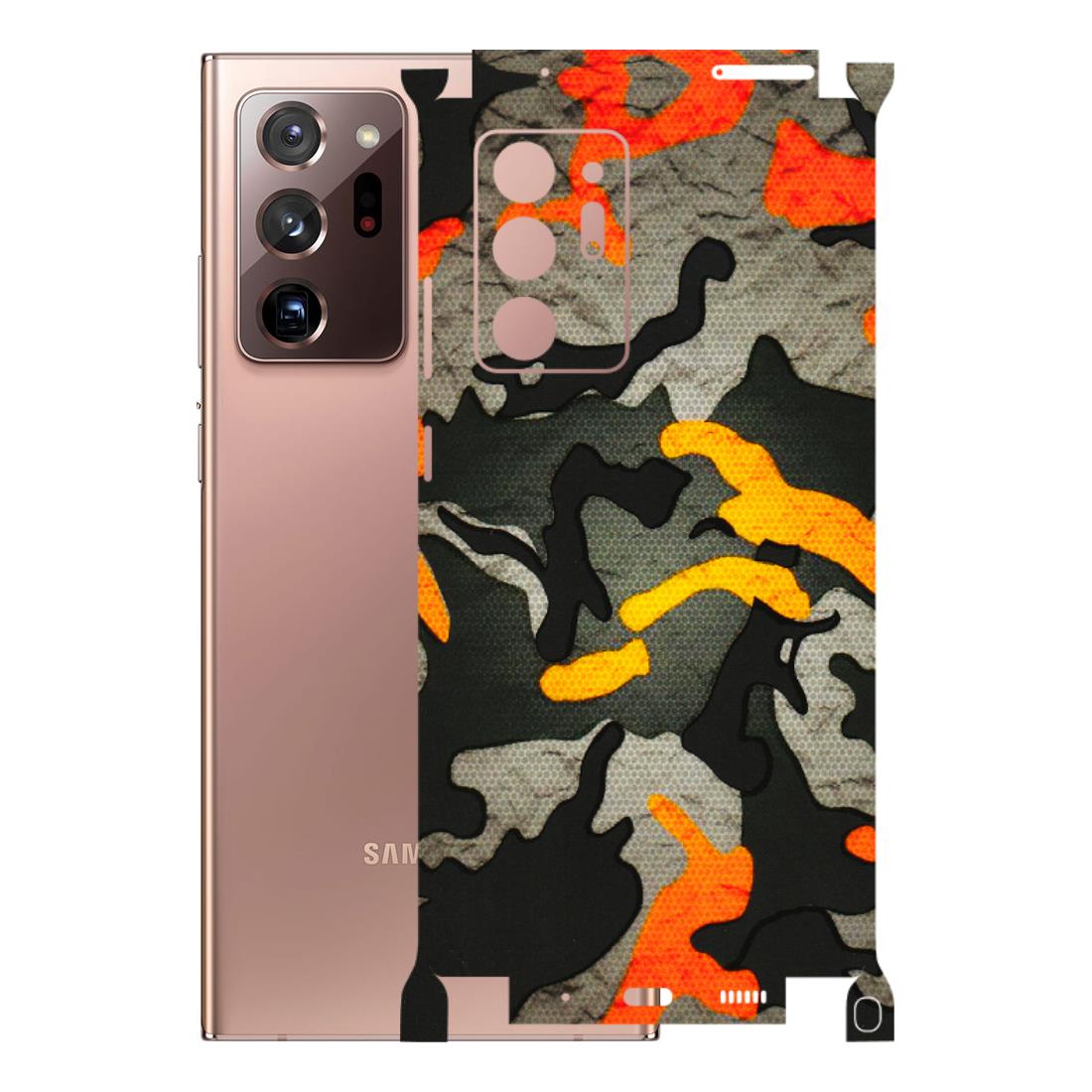 Samsung M/F/Note/Flip and C Phone Skins (All Models) - Orange Camouflage - 3D Embossed Finish (L-204) Samsung Galaxy Note 20 Ultra