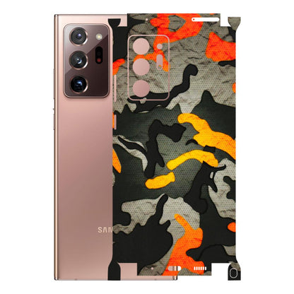 Samsung M/F/Note/Flip and C Phone Skins (All Models) - Orange Camouflage - 3D Embossed Finish (L-204) Samsung Galaxy Note 20 Ultra
