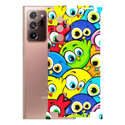 Samsung M/F/Note/Flip and C Phone Skins (All Models) - Cute Fluffy Birds - 3D Embossed Finish (L-213) Samsung Galaxy Note 20 Ultra