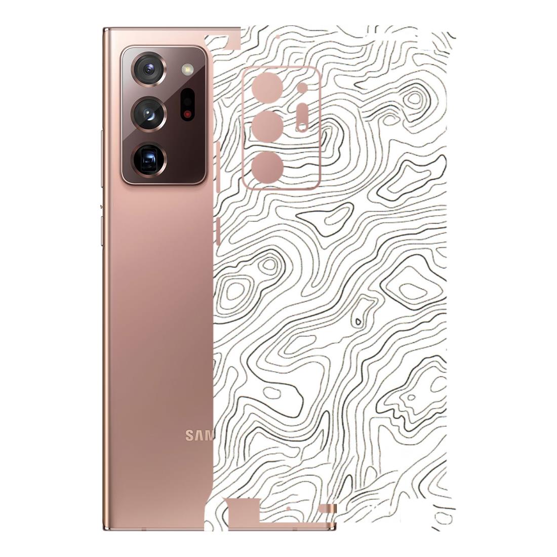 Samsung M/F/Note/Flip and C Phone Skins (All Models) - White Black Swirls - 3D Embossed Finish (L-219) Samsung Galaxy Note 20 Ultra