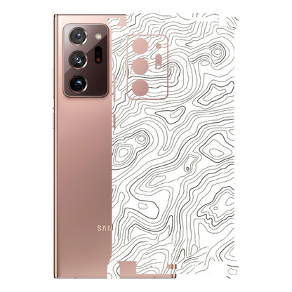 Samsung M/F/Note/Flip and C Phone Skins (All Models) - White Black Swirls - 3D Embossed Finish (L-219) Samsung Galaxy Note 20 Ultra