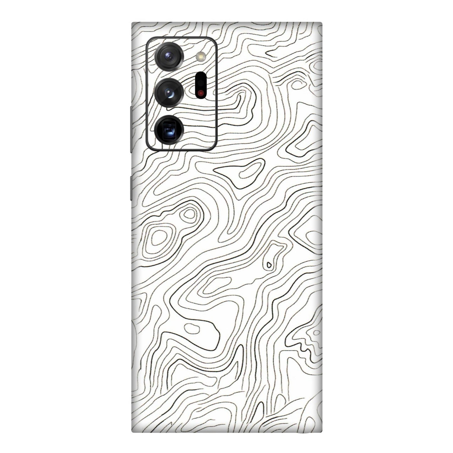 Samsung M/F/Note/Flip and C Phone Skins (All Models) - White Black Swirls - 3D Embossed Finish (L-219) Samsung Galaxy Note 20 Ultra