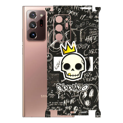 Samsung M/F/Note/Flip and C Phone Skins (All Models) - Funny Skull Black Chalk Grafitti - 3D Embossed Finish (L-22) Samsung Galaxy Note 20 Ultra
