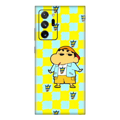 Samsung M/F/Note/Flip and C Phone Skins (All Models) - Yellow Blue Shinchan Cute - 3D Embossed Finish (L-221) Samsung Galaxy Note 20 Ultra