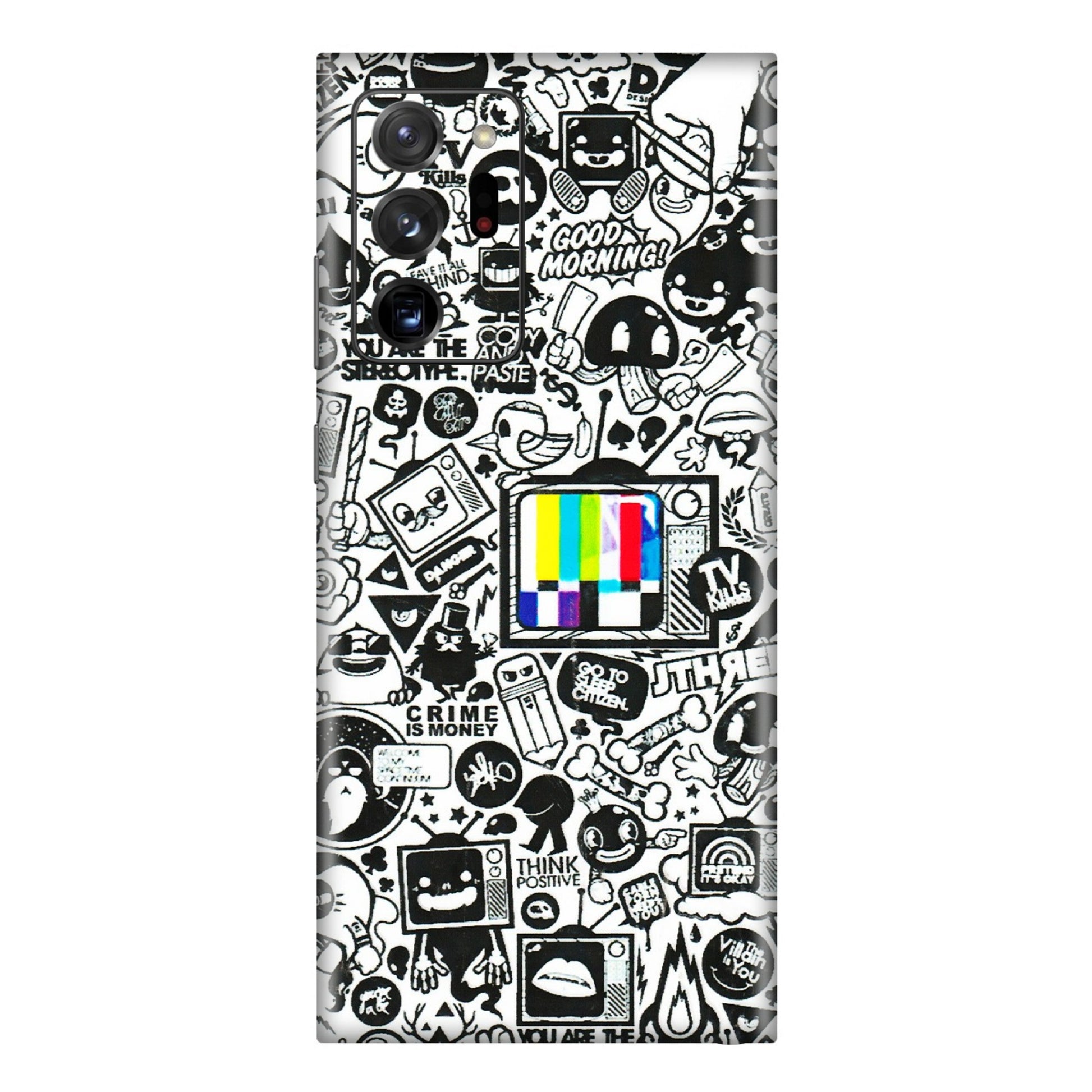 Samsung M/F/Note/Flip and C Phone Skins (All Models) - Doodles Positive Art - 3D Embossed Finish (L-263) Samsung Galaxy Note 20 Ultra