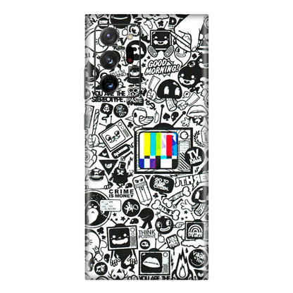 Samsung M/F/Note/Flip and C Phone Skins (All Models) - Doodles Positive Art - 3D Embossed Finish (L-263) Samsung Galaxy Note 20 Ultra