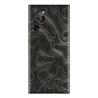 Samsung M/F/Note/Flip and C Phone Skins (All Models) - Abstract White Line Map - 3D Embossed Finish (L-269) Samsung Galaxy Note 20 Ultra