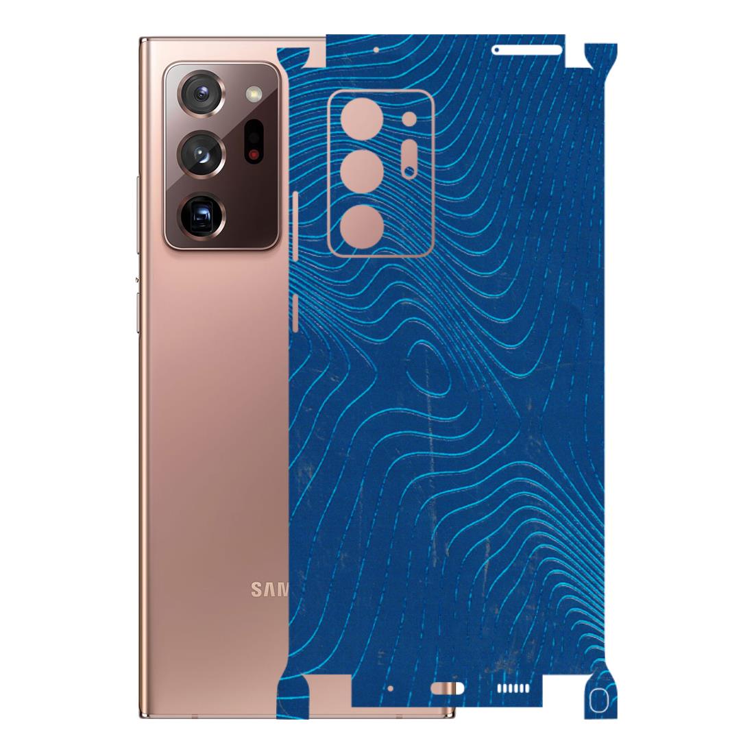 Samsung M/F/Note/Flip and C Phone Skins (All Models) - Abstract Blue Line Map - 3D Embossed Finish (L-272) Samsung Galaxy Note 20 Ultra