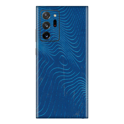 Samsung M/F/Note/Flip and C Phone Skins (All Models) - Abstract Blue Line Map - 3D Embossed Finish (L-272) Samsung Galaxy Note 20 Ultra