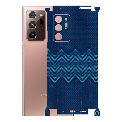 Samsung M/F/Note/Flip and C Phone Skins (All Models) - Blue Sober Waves - 3D Embossed Finish (L-306) Samsung Galaxy Note 20 Ultra