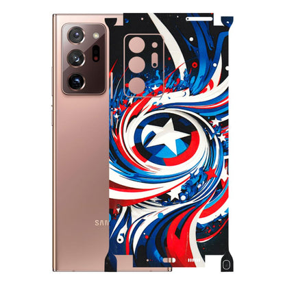 Samsung M/F/Note/Flip and C Phone Skins (All Models) - Captain America Logo - 3D Embossed Finish (L-307) Samsung Galaxy Note 20 Ultra