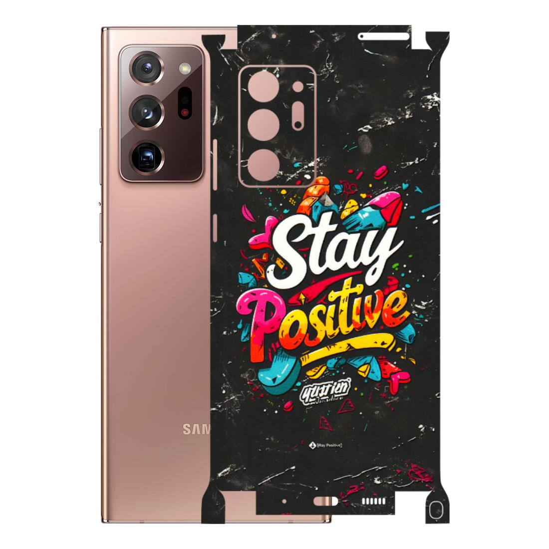 Samsung M/F/Note/Flip and C Phone Skins (All Models) - Stay Positive Black - 3D Embossed Finish (L-31) Samsung Galaxy Note 20 Ultra