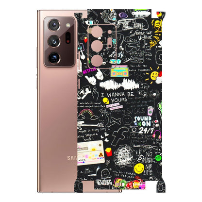 Samsung M/F/Note/Flip and C Phone Skins (All Models) - Black Creatives Doodles - 3D Embossed Finish (L-311) Samsung Galaxy Note 20 Ultra