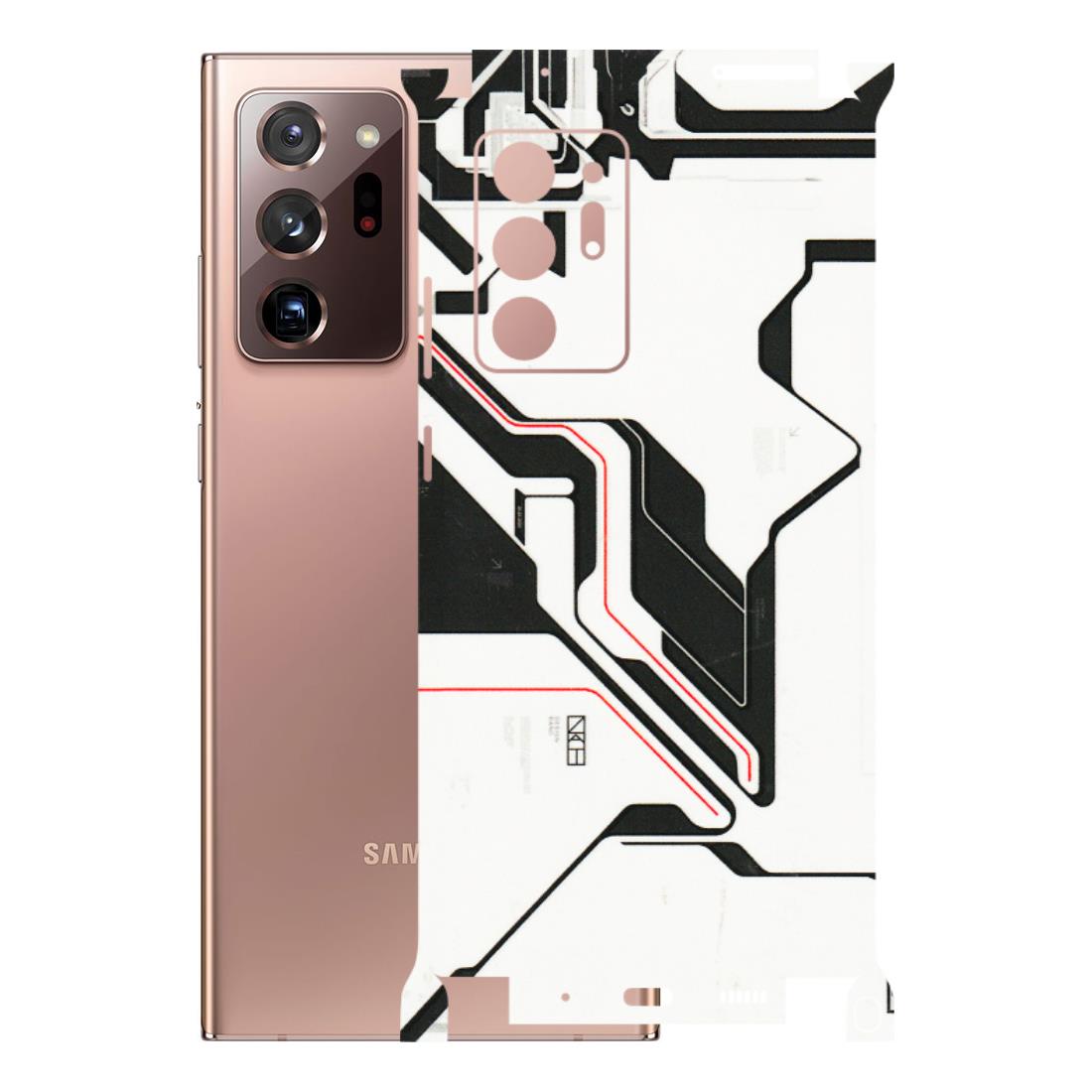 Samsung M/F/Note/Flip and C Phone Skins (All Models) - White Techy Logo - 3D Embossed Finish (L-312) Samsung Galaxy Note 20 Ultra