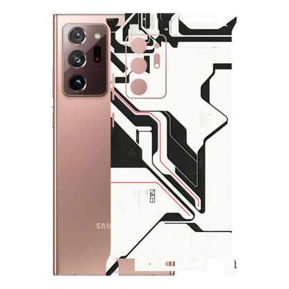 Samsung M/F/Note/Flip and C Phone Skins (All Models) - White Techy Logo - 3D Embossed Finish (L-312) Samsung Galaxy Note 20 Ultra