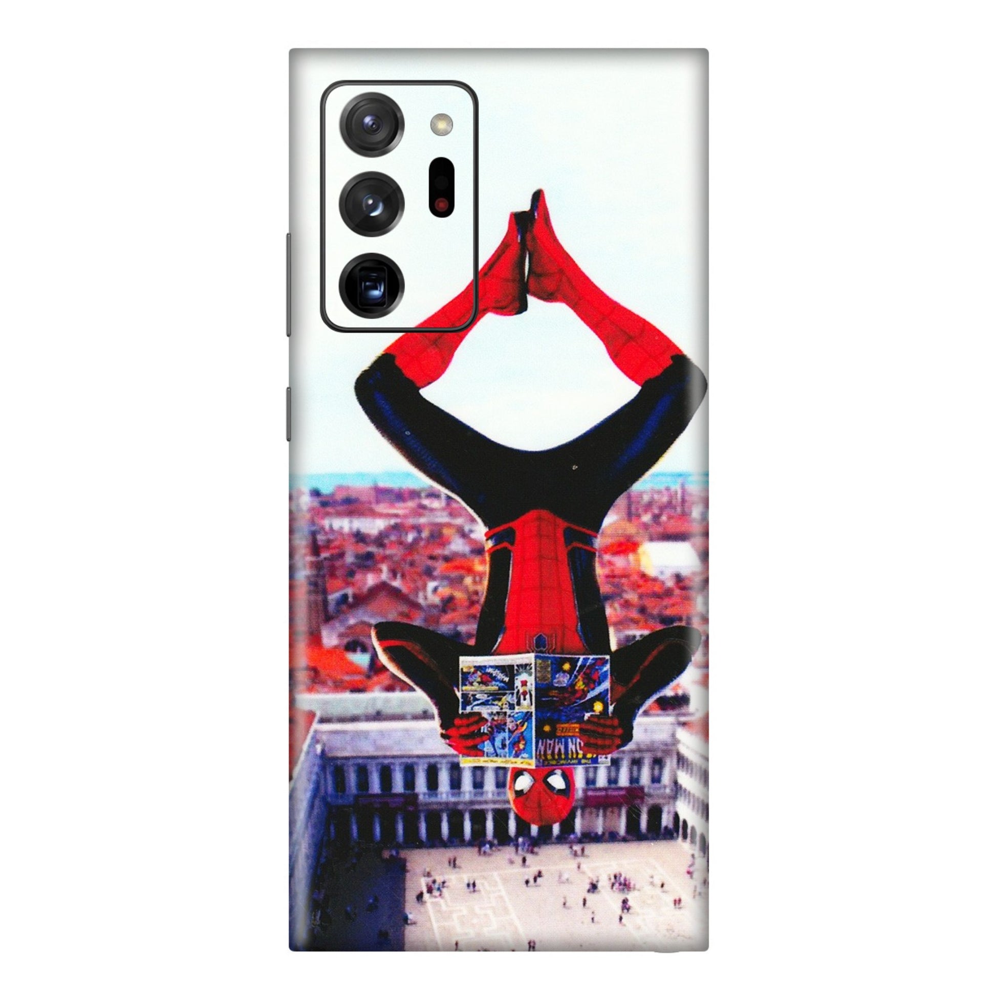 Samsung M/F/Note/Flip and C Phone Skins (All Models) - Spiderman Hanging - 3D Embossed Finish (L-53) Samsung Galaxy Note 20 Ultra