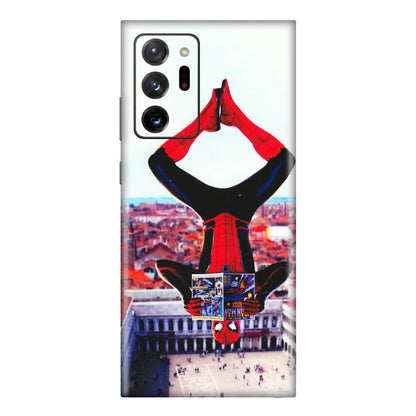 Samsung M/F/Note/Flip and C Phone Skins (All Models) - Spiderman Hanging - 3D Embossed Finish (L-53) Samsung Galaxy Note 20 Ultra