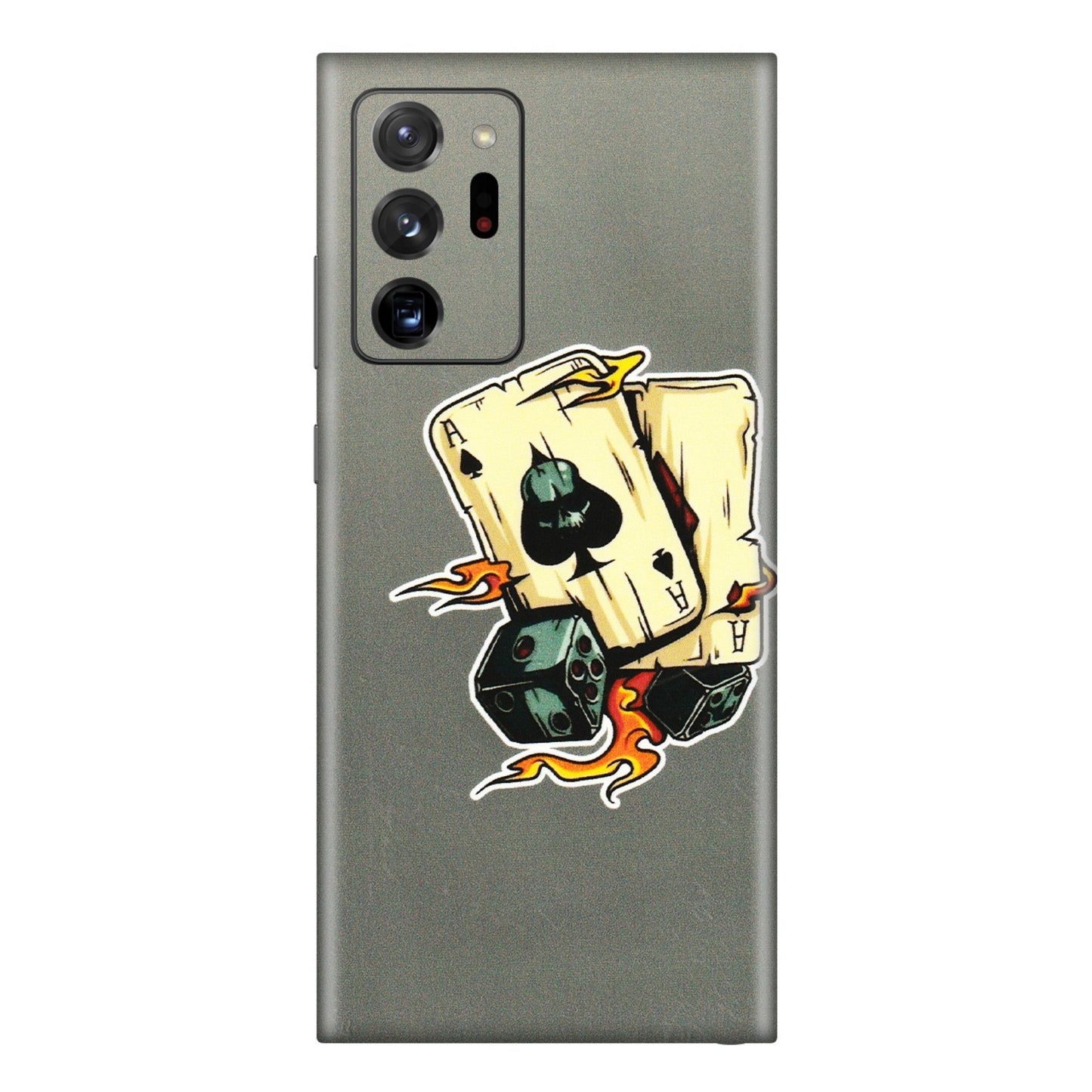 Samsung M/F/Note/Flip and C Phone Skins (All Models) - Grey Cards Of Ace - 3D Embossed Finish (L-77) Samsung Galaxy Note 20 Ultra