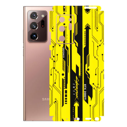 Samsung M/F/Note/Flip and C Phone Skins (All Models) - Yellow Cyberpunk - 3D Embossed Finish (L-93) Samsung Galaxy Note 20 Ultra