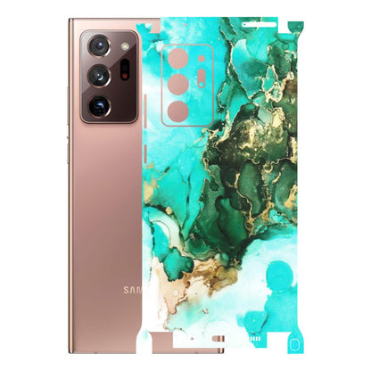 Samsung M/F/Note/Flip and C Phone Skins (All Models) - The Blue Gold Marble - Matte Finish (M-124) Samsung Galaxy Note 20 Ultra