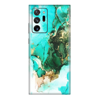 Samsung M/F/Note/Flip and C Phone Skins (All Models) - The Blue Gold Marble - Matte Finish (M-124) Samsung Galaxy Note 20 Ultra