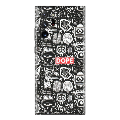 Samsung M/F/Note/Flip and C Phone Skins (All Models) - Dope Stay Classy Black Doodles - Matte Finish (M-126) Samsung Galaxy Note 20 Ultra