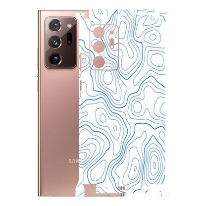 Samsung M/F/Note/Flip and C Phone Skins (All Models) - Blue And White Swirls - Matte Finish (M-139) Samsung Galaxy Note 20 Ultra