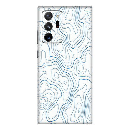 Samsung M/F/Note/Flip and C Phone Skins (All Models) - Blue And White Swirls - Matte Finish (M-139) Samsung Galaxy Note 20 Ultra
