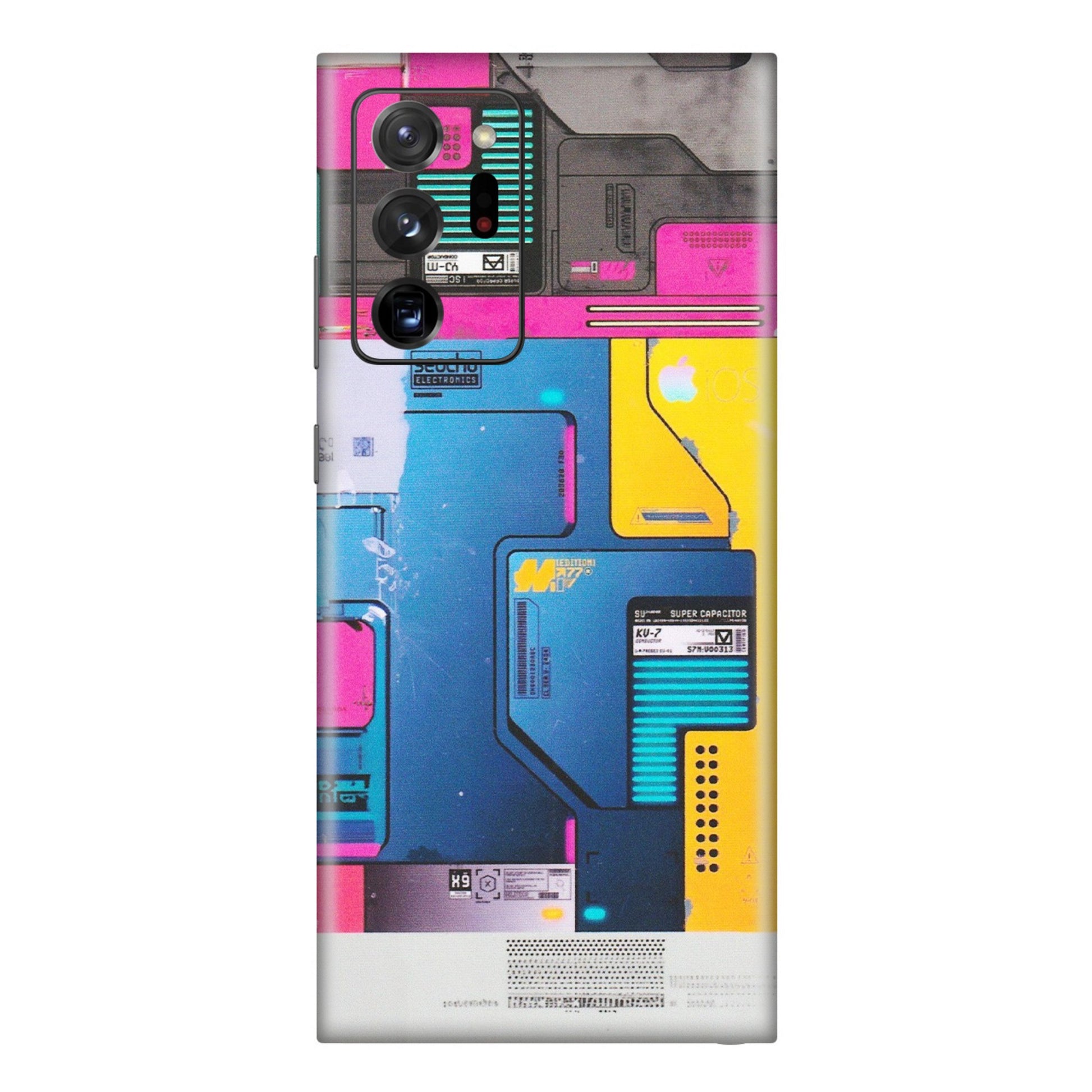Samsung M/F/Note/Flip and C Phone Skins (All Models) - Colourfull Motherboard Internals - Matte Finish (M-55) Samsung Galaxy Note 20 Ultra